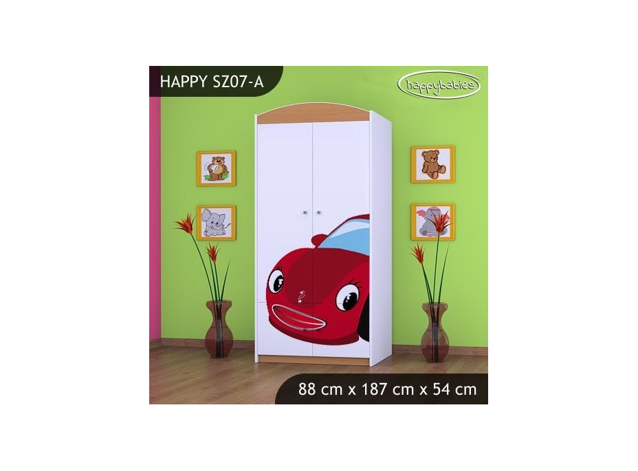 Dětská skříň RED CAR - TYP 7B