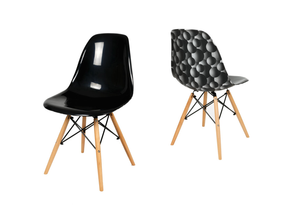 kuchyňská designová židle řady MODELINO - černá s bublinami 1