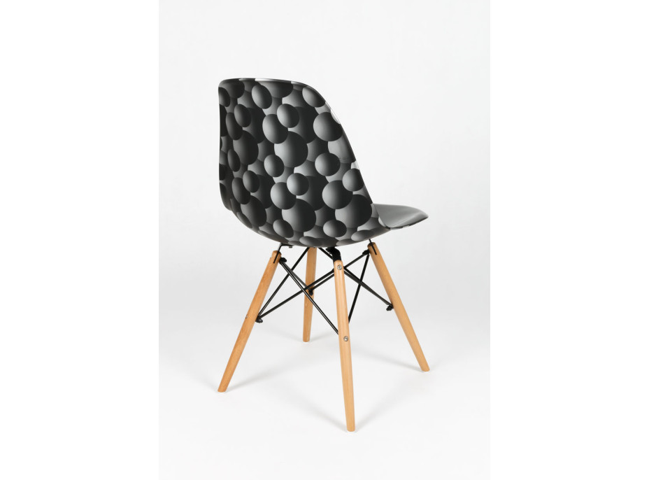 kuchyňská designová židle řady MODELINO - černá s bublinami 2