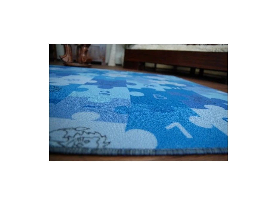 Dětský koberec PUZZLE modrý