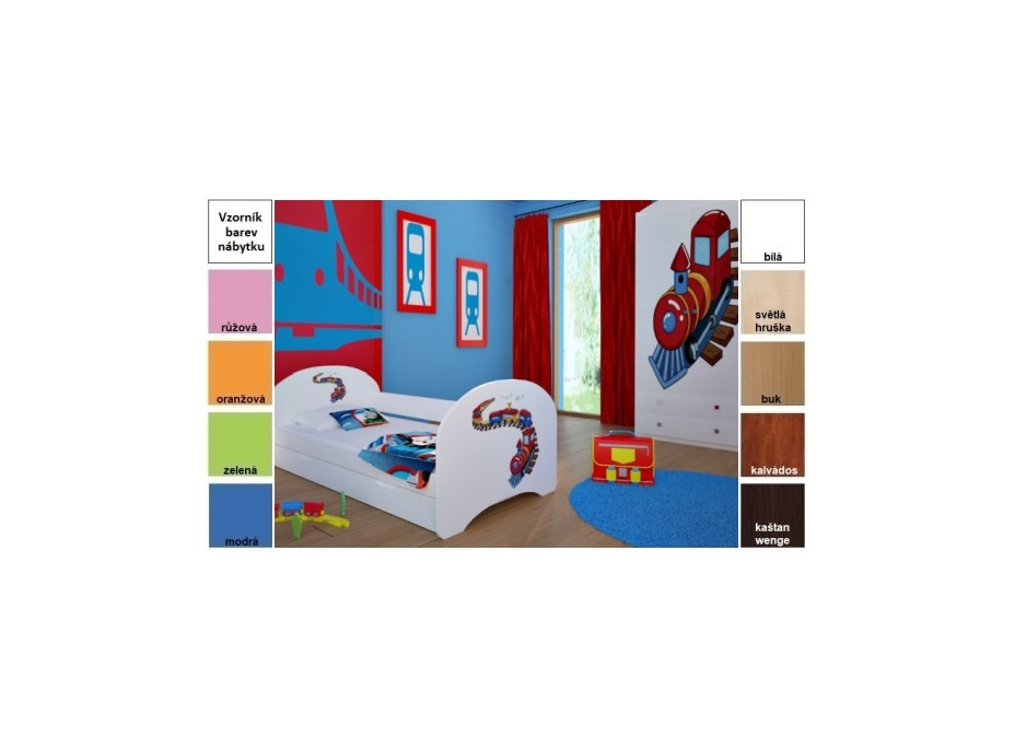 Dětská postel pro DVA (s výsuvným lůžkem) 180x90 cm - MAŠINKA