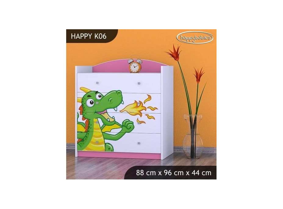 Dětská komoda ZELENÝ DRAK - TYP 6