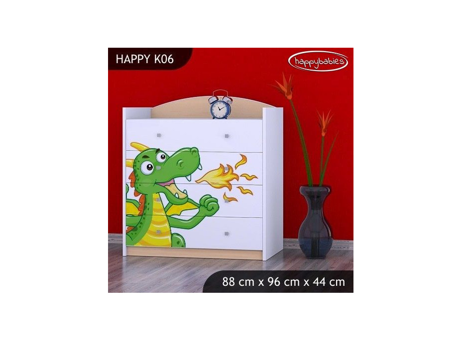 Dětská komoda ZELENÝ DRAK - TYP 6