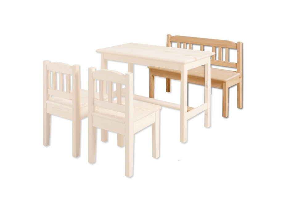Dětská dřevěná jídelní lavice z masivu borovice