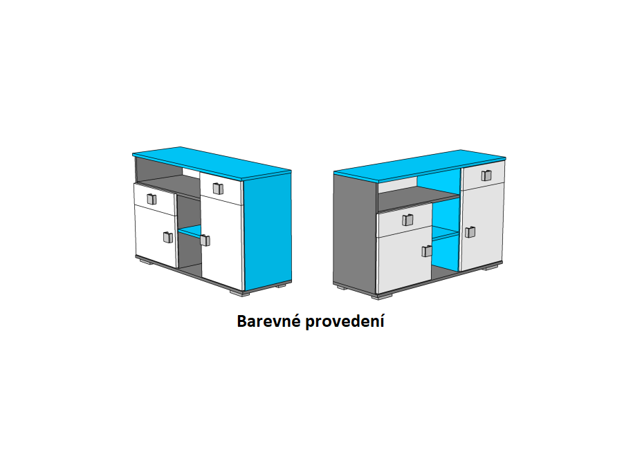 Komoda - BLUE TYP B - barevné provedení