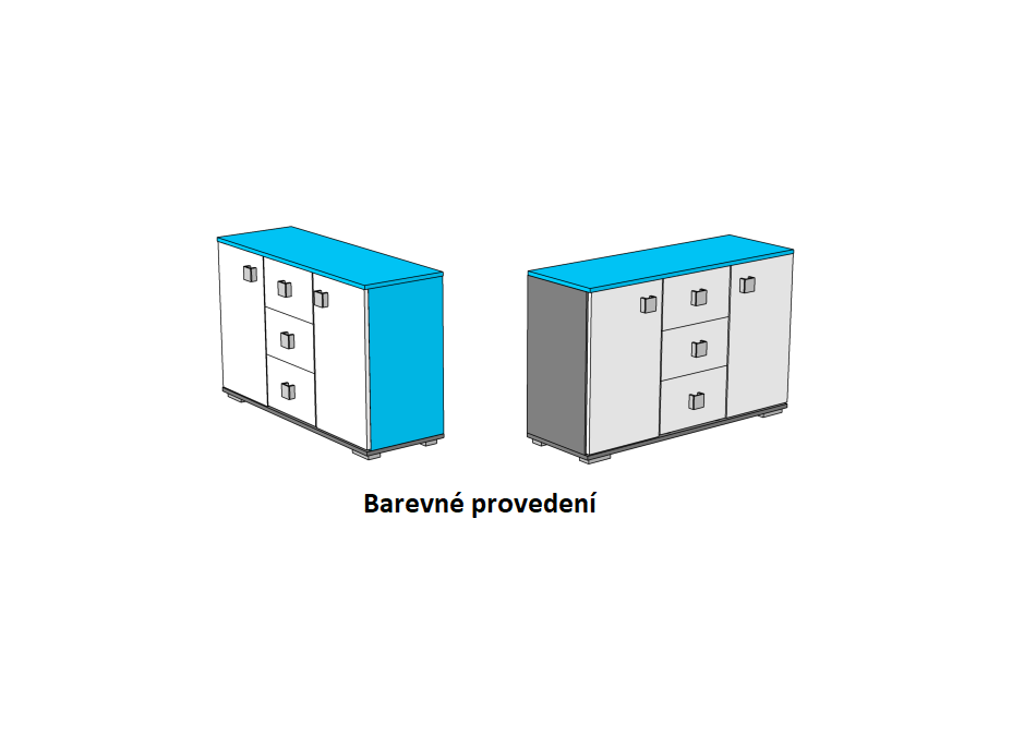 Komoda - BLUE TYP A - barevné provedení