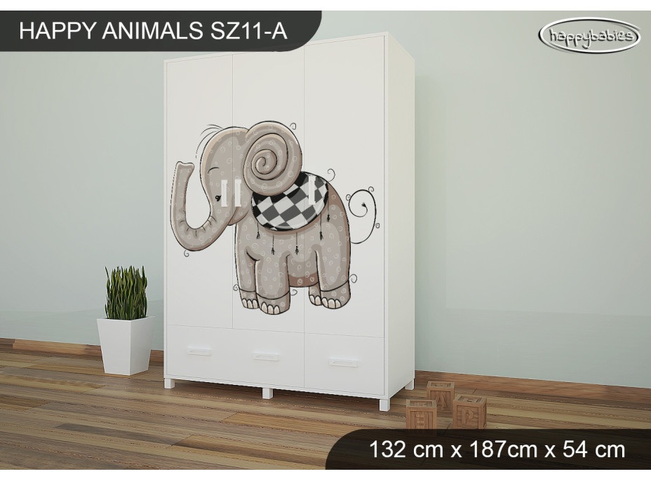 Dětská skříň ZVÍŘECÍ KAMARÁDI - TYP 11A