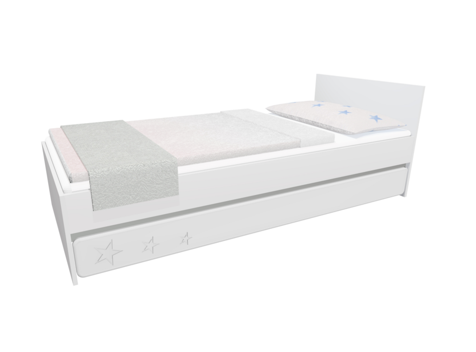 Dětská postel se šuplíkem - STARS 200x90 cm - bílá