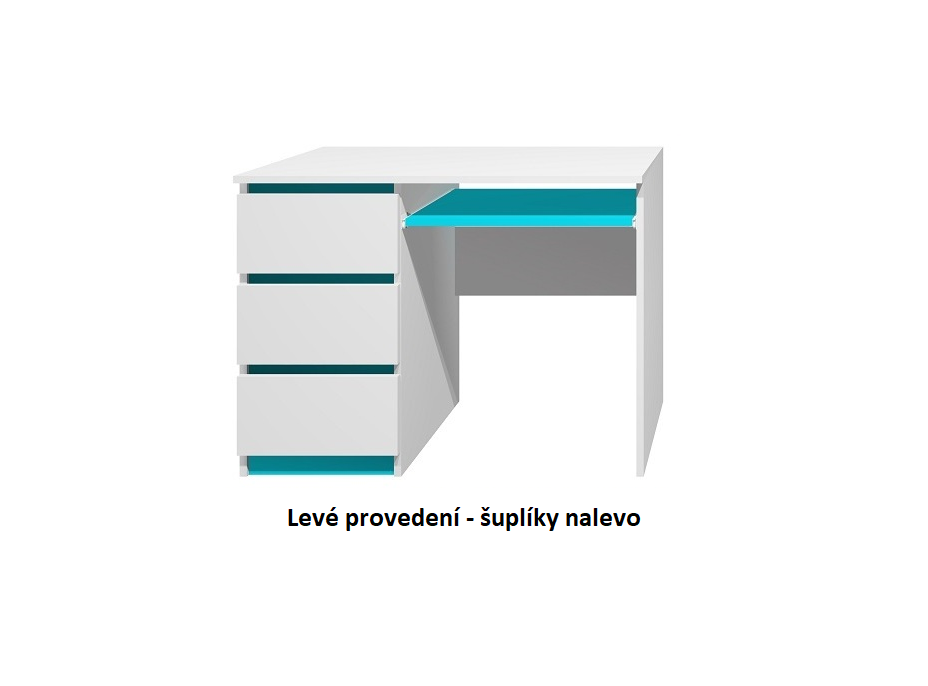 Psací stůl - CITY TYP A - levé provedení