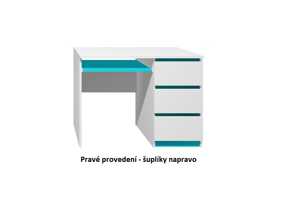 Psací stůl - CITY TYP A - pravé provedení