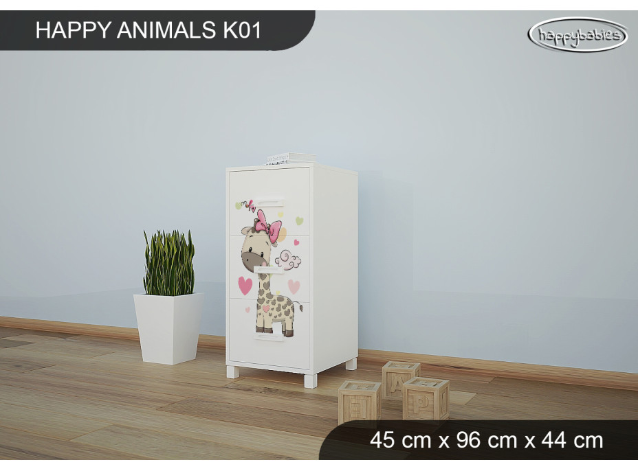 Dětská komoda ZAMILOVANÉ ŽIRAFY - TYP 1