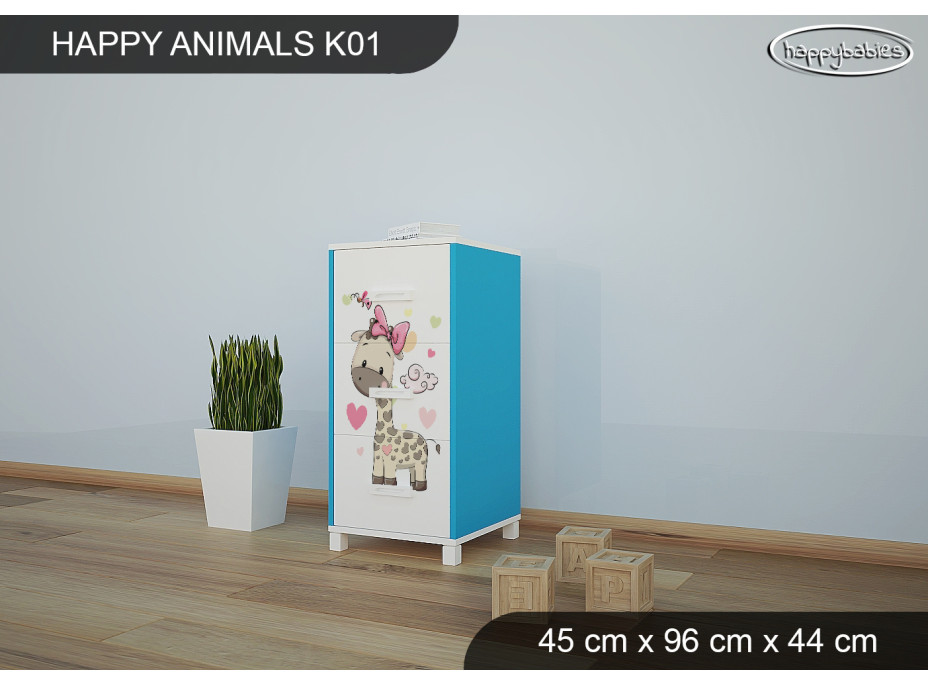 Dětská komoda ZAMILOVANÉ ŽIRAFY - TYP 1