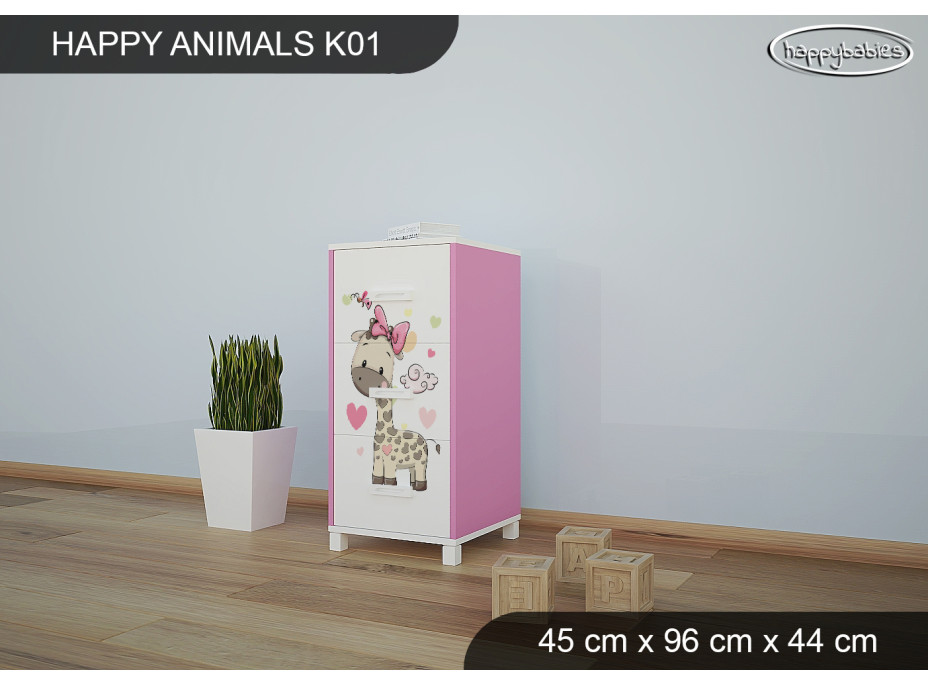 Dětská komoda ZAMILOVANÉ ŽIRAFY - TYP 1