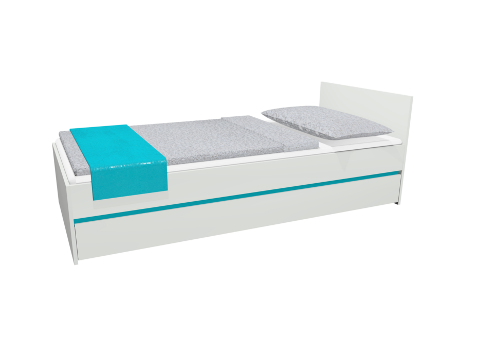Dětská postel se šuplíkem - CITY 200x90 cm - tyrkysová