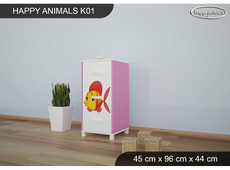 Dětská komoda ZVÍŘECÍ PARTA - TYP 1
