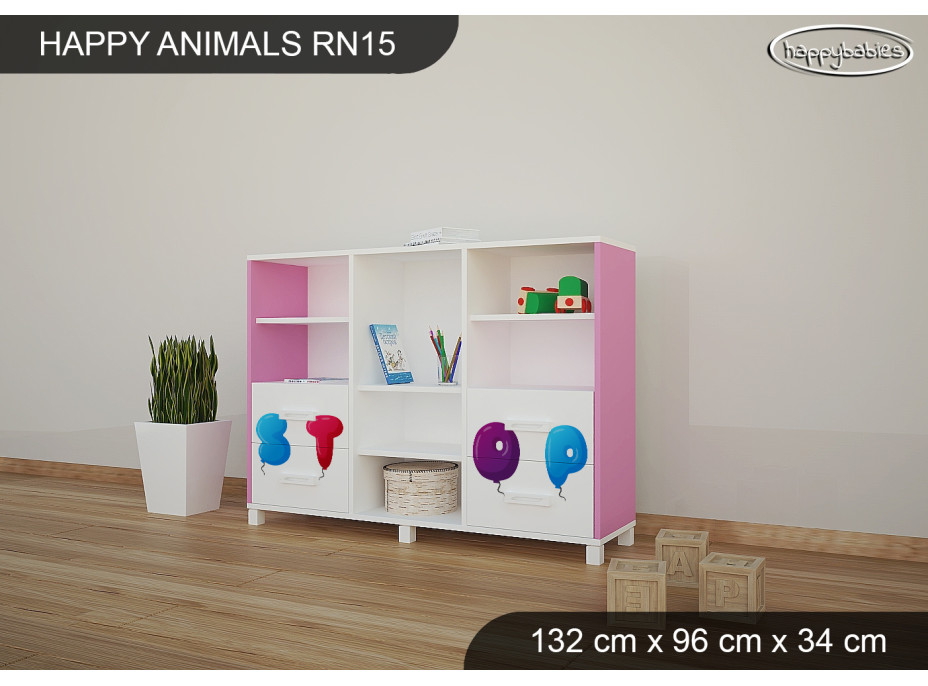 Dětský úložný regál - HAPPY - TYP 15 - NÍZKÝ