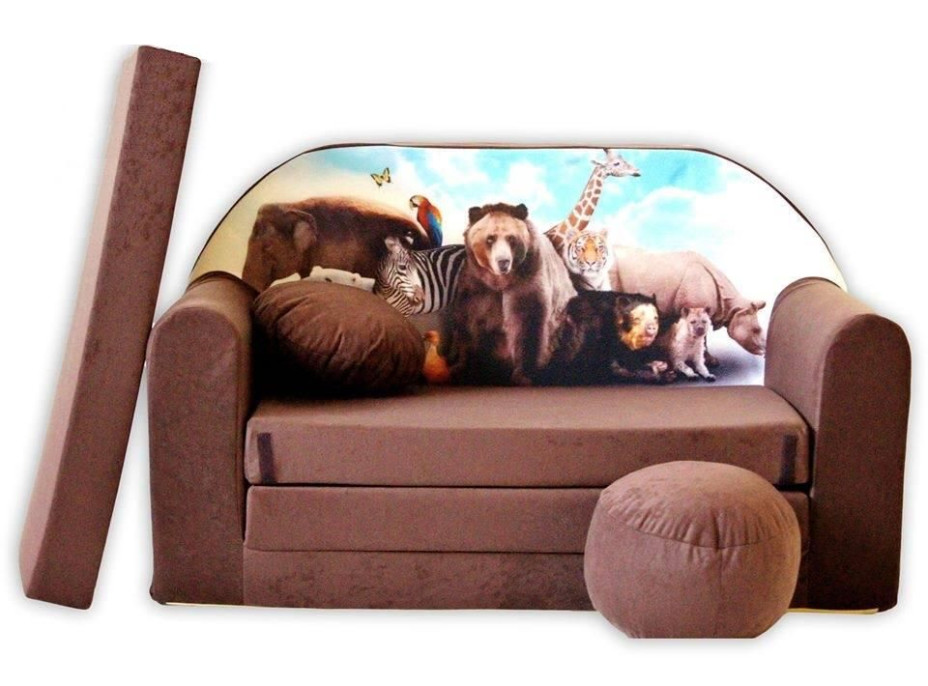Dětská pohovka Super ZOO hnědá