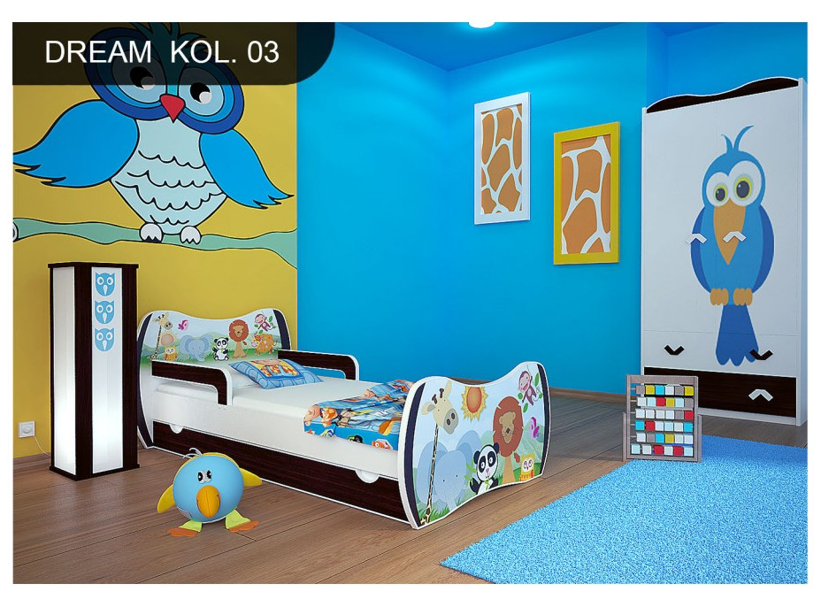 Dětská postel se šuplíkem 180x90cm ZVÍŘÁTKA + matrace ZDARMA!