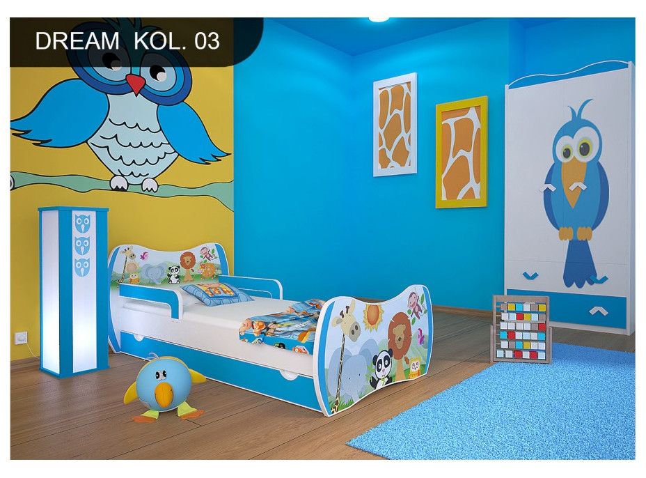 Dětská postel se šuplíkem 180x90cm ZVÍŘÁTKA + matrace ZDARMA!