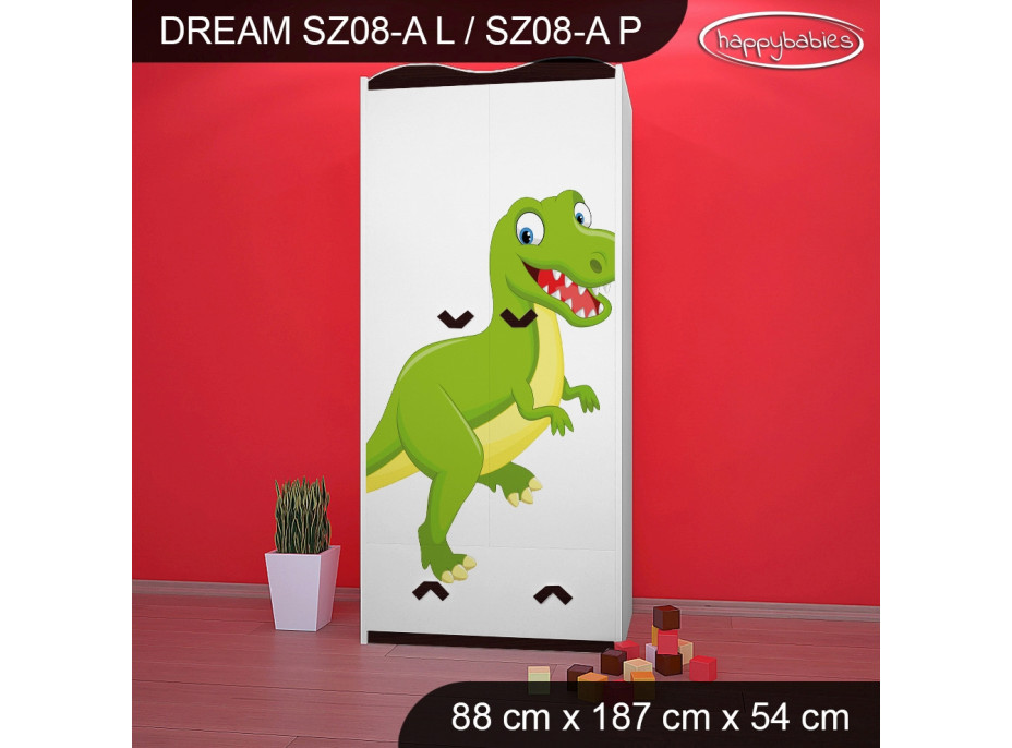 Dětská skříň DINOSAUŘI - TYP 8A