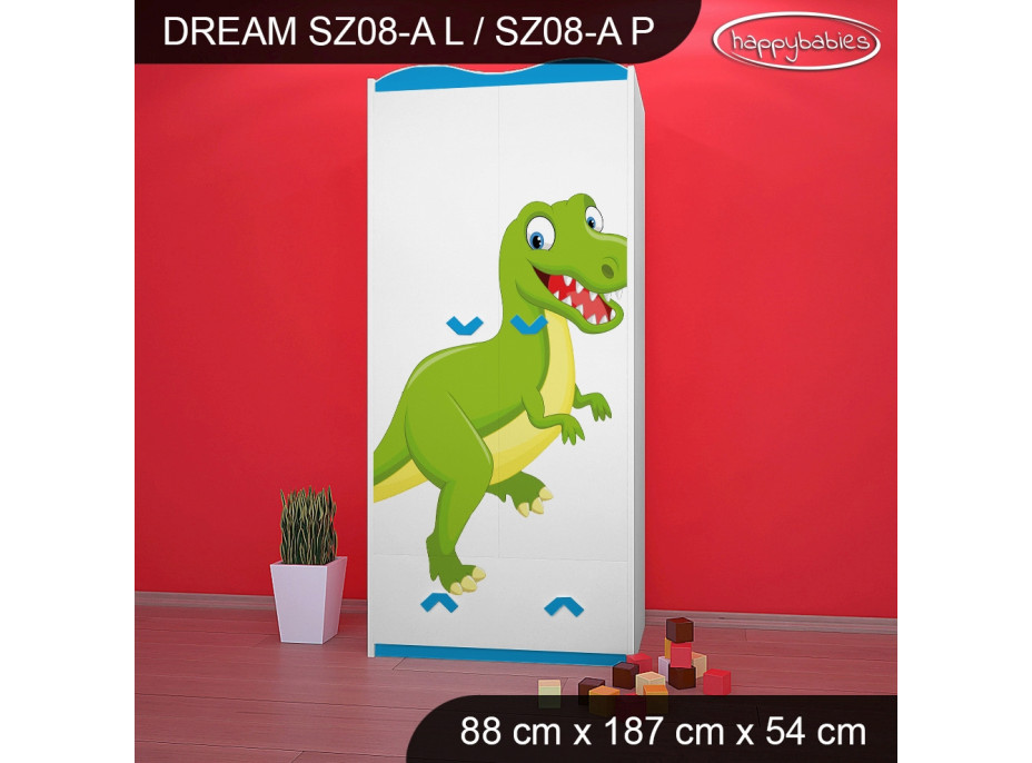 Dětská skříň DINOSAUŘI - TYP 8A