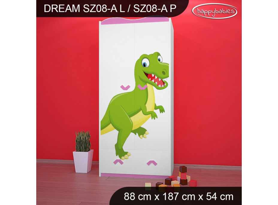 Dětská skříň DINOSAUŘI - TYP 8A