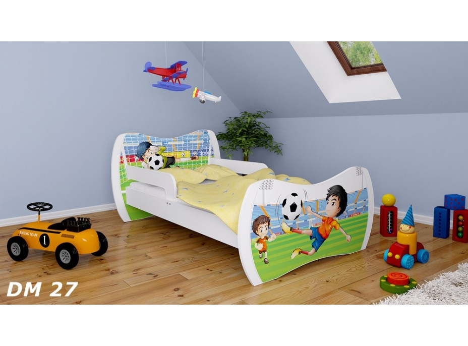 Dětská postel bez šuplíku 140x70cm FOTBÁLEK + matrace ZDARMA!