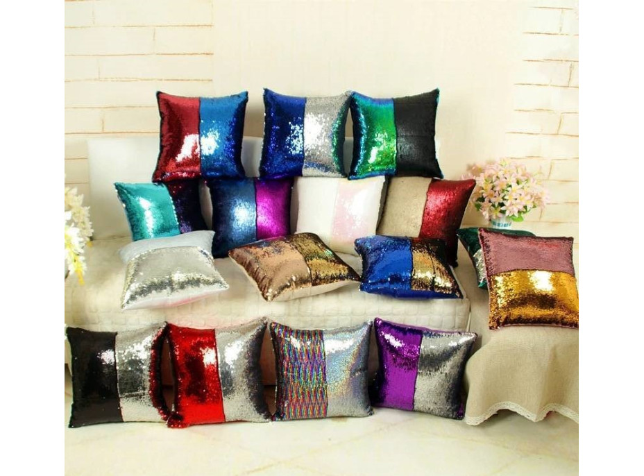 Flitrový polštář STŘÍBRNORŮŽOVÝ