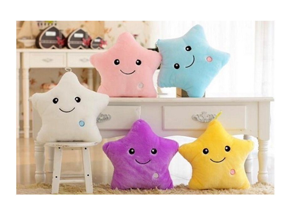 Svítící polštář HVĚZDA - žlutý