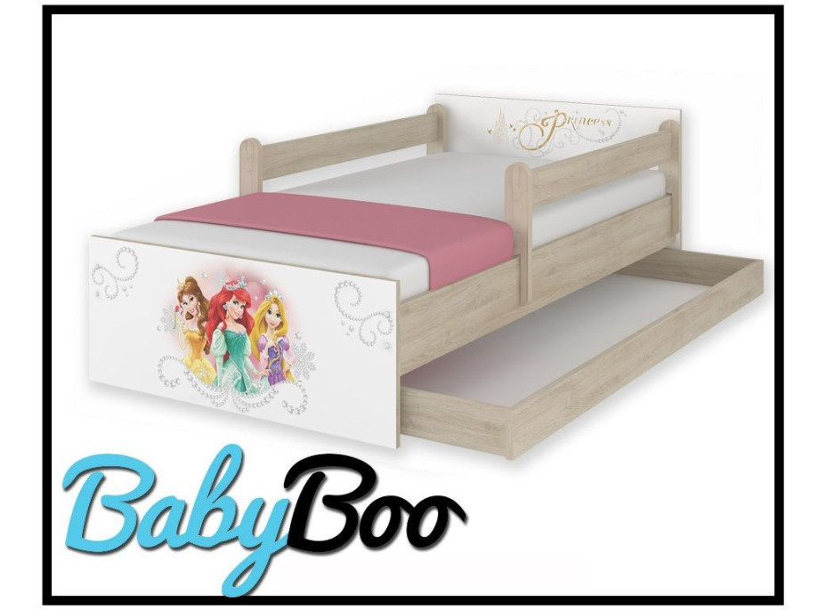 Dětská postel MAX se šuplíkem Disney - PRINCEZNY 180x90 cm