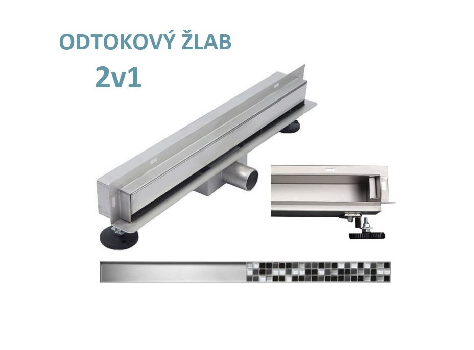 Sprchový žlab do stěny NEO WALL 2v1 25-120 cm, 1030100