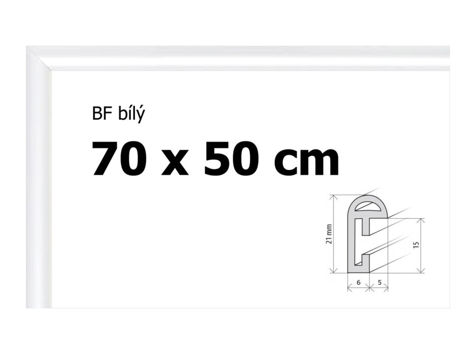 Plastový rám na puzzle 70x50 cm - bílý