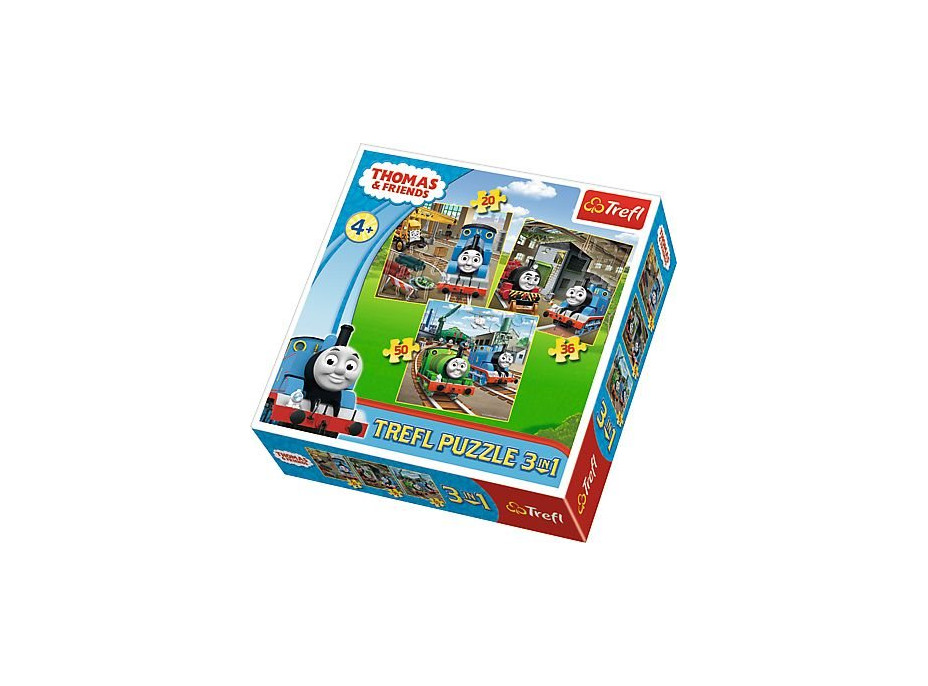 TREFL Puzzle Mašinka Tomáš: Do akce! 3v1 (20,36,50 dílků)