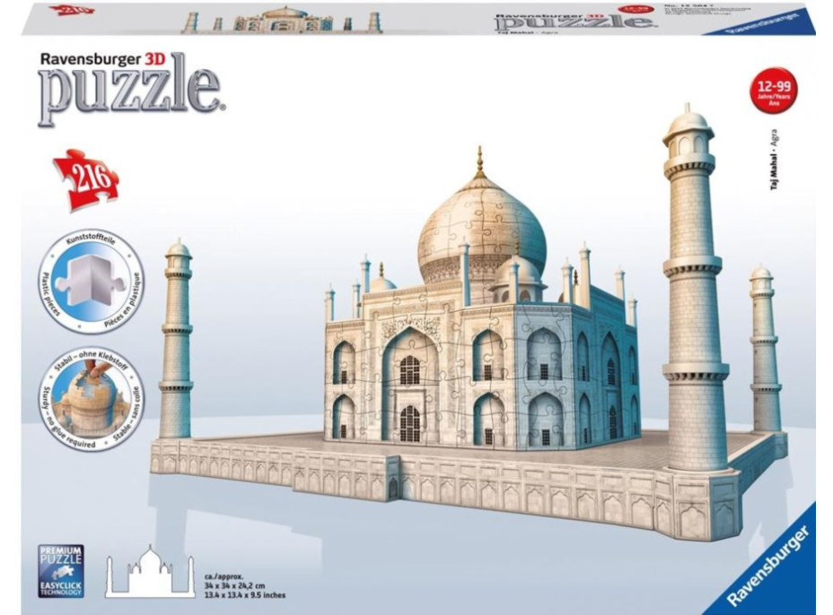 3D puzzle Taj Mahal, Indie - 216 dílků