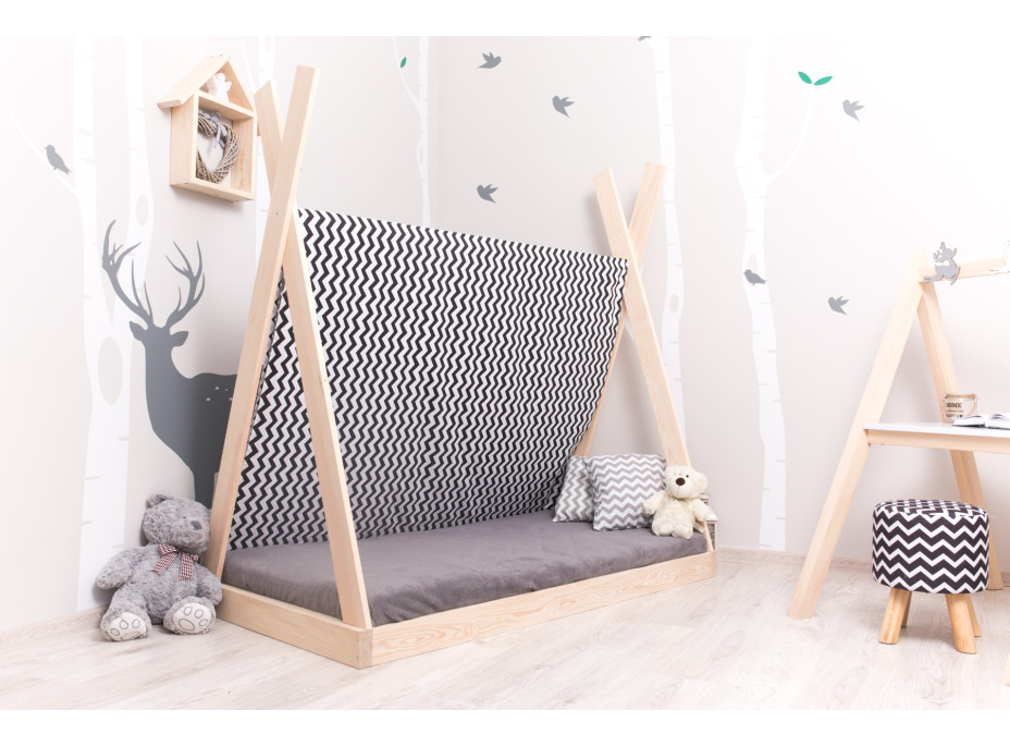 Dětská postel z masivu DOMEČEK TÝPÍ APACHE 120x60 cm