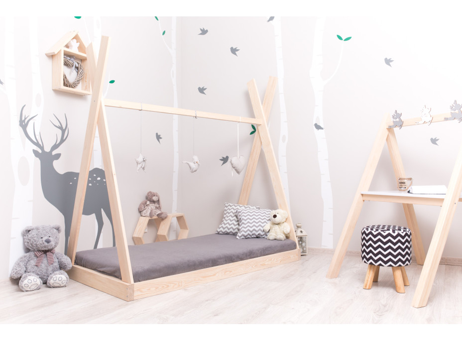 Dětská postel z masivu DOMEČEK TÝPÍ APACHE 120x60 cm