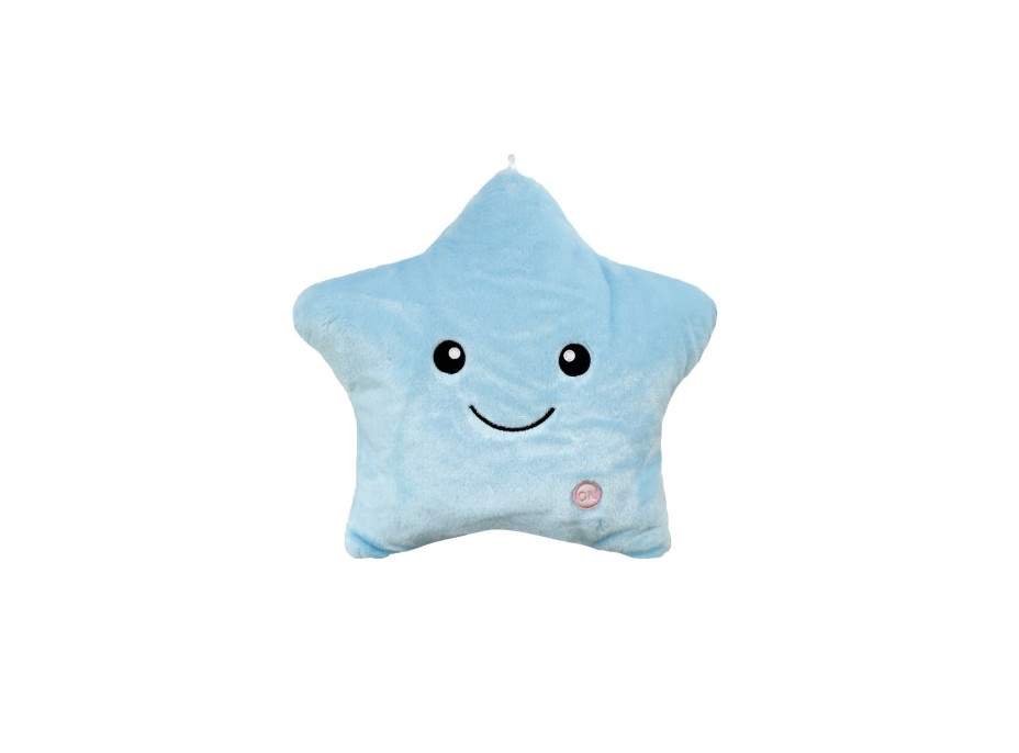 Svítící polštář HVĚZDA - modrý