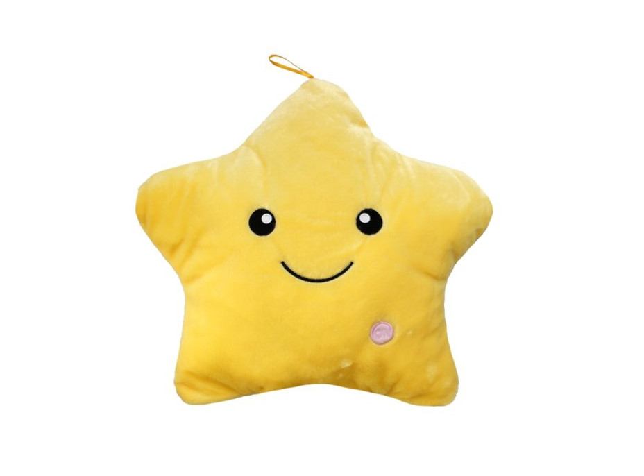 Svítící polštář HVĚZDA - žlutý