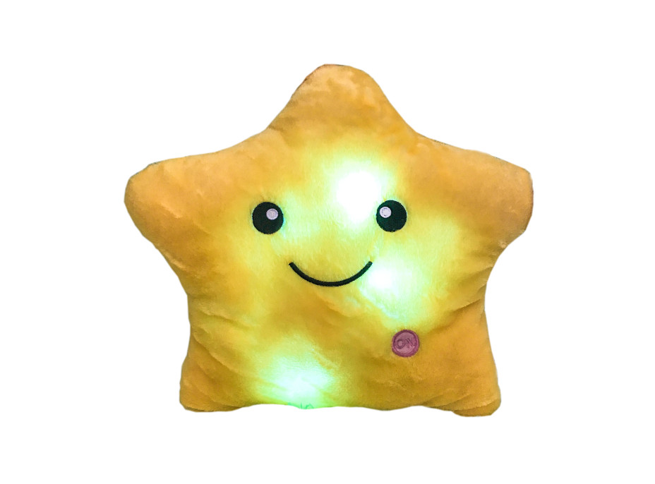 Svítící polštář HVĚZDA - žlutý