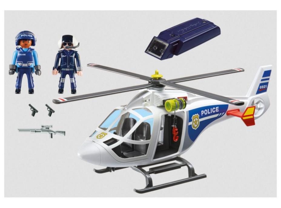 Stavebnice Policejní helikoptéra s LED světlometem