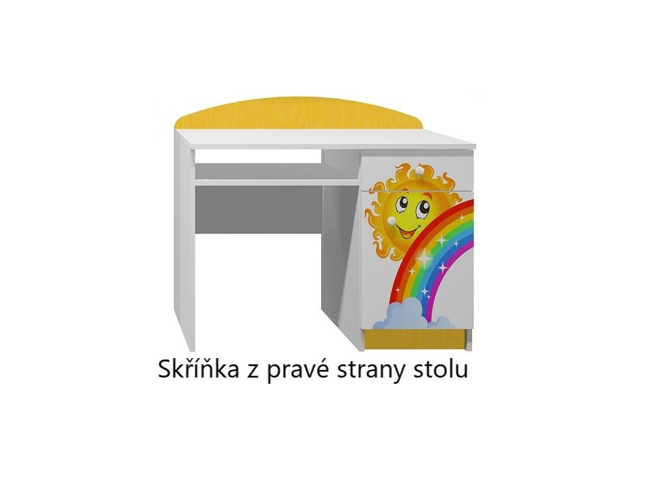 Psací stůl DUHA A SLUNÍČKO - TYP A