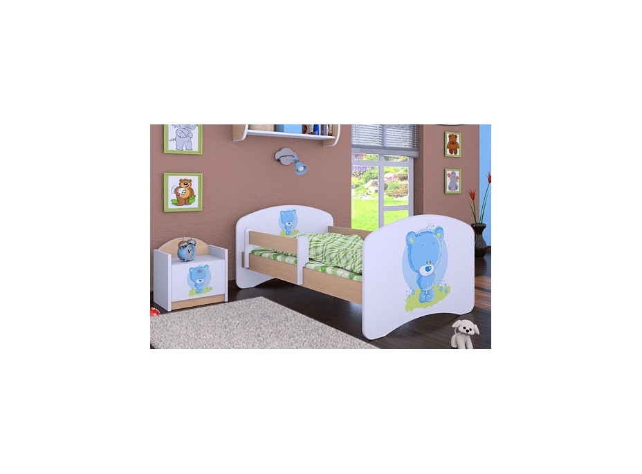 Dětská postel bez šuplíku 140x70cm MODRÝ MEDVÍDEK
