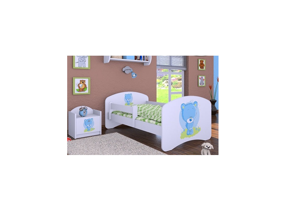 Dětská postel bez šuplíku 140x70cm MODRÝ MEDVÍDEK