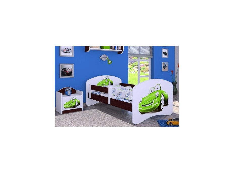 Dětská postel bez šuplíku 140x70cm ZELENÉ AUTO