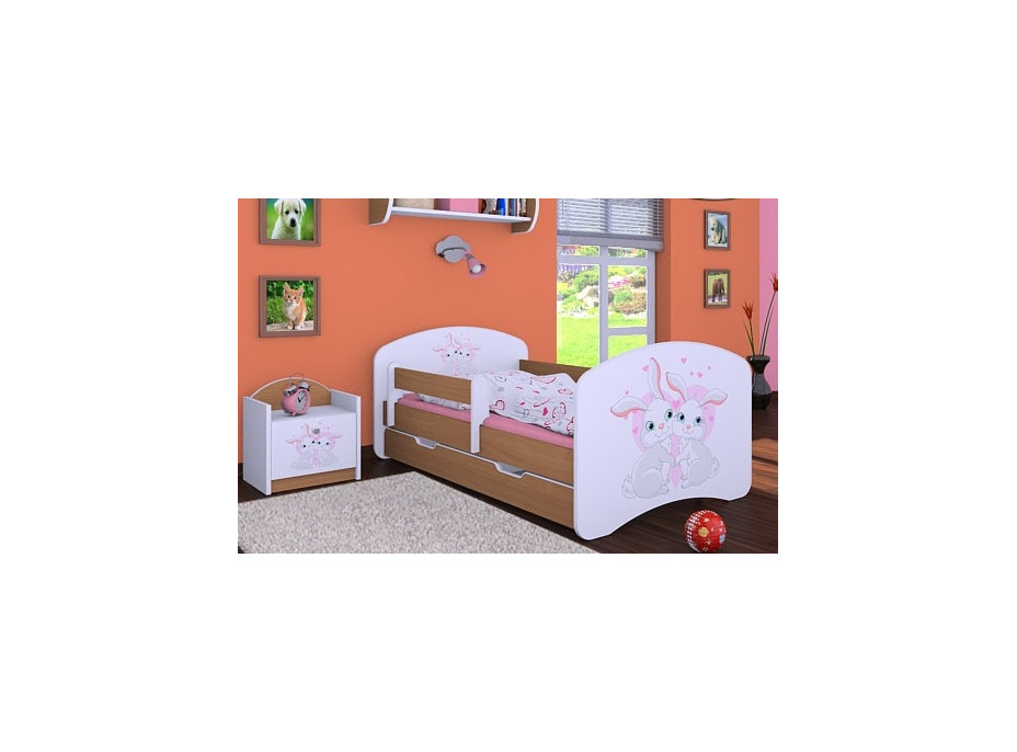 Dětská postel se šuplíkem 140x70cm ZAJÍČCI