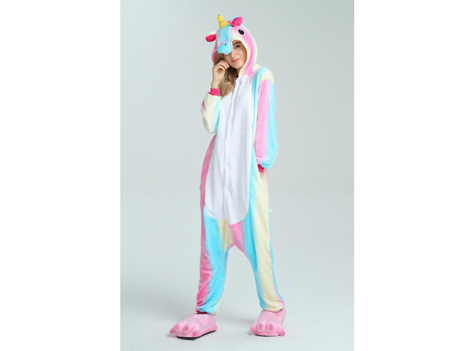 Overal KIGURUMI - jednorožec PINK RAINBOW