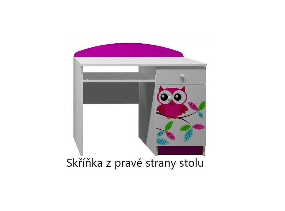 Psací stůl BAREVNÉ SOVY - TYP A