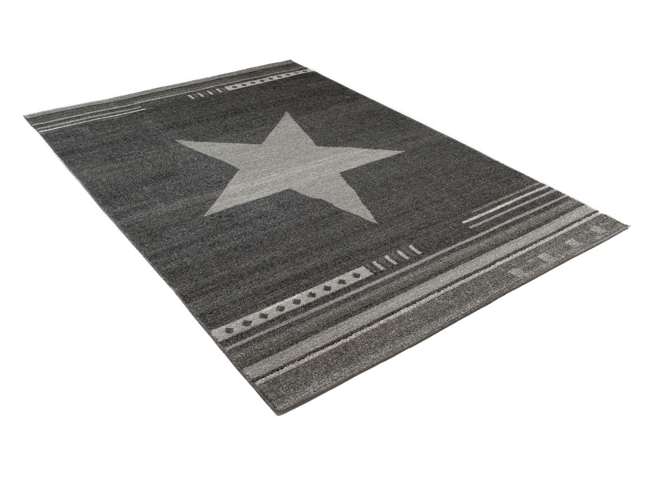 Moderní kusový koberec MAROKO - CENTER STAR antracitový L916A