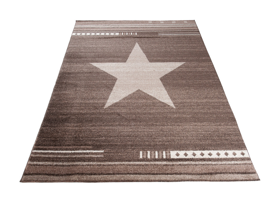 Moderní kusový koberec MAROKO - CENTER STAR hnědý L916A