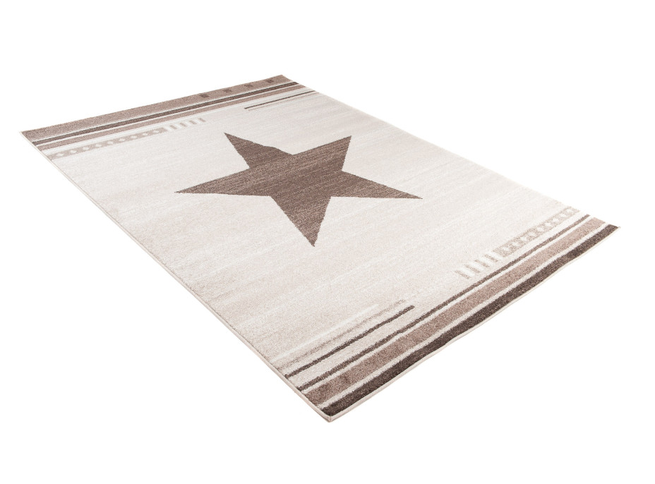 Moderní kusový koberec MAROKO - CENTER STAR krémový L916A